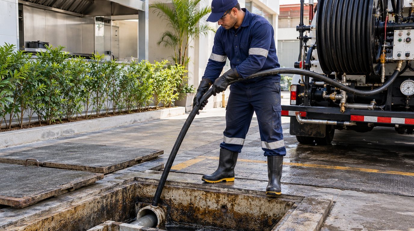 Hidrojateamento de Caixa de Gordura em Maringá‑PR